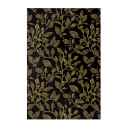 Elegant Gold Leaf Seamless Botanical Pattern Art Acryl Wandkunst