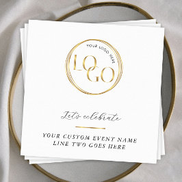Elegant Gold Logo Corporate Business Event Branded Serviette