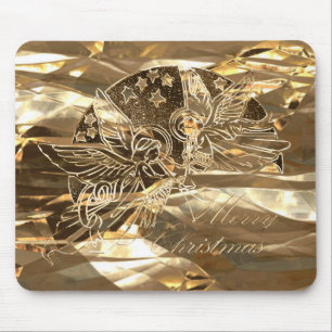Elegant Gold Look Frohe WeihnachtsAngels Mousepad
