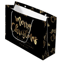 Elegant Gold Look Script Schwarz Frohe Weihnachten