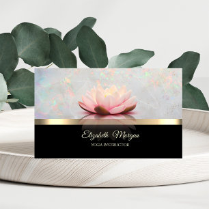 Elegant Gold, Lotus Blume Holographic Opal Visitenkarte