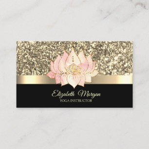 Elegant Gold, Lotus Blume Yoga Instructor Visitenkarte
