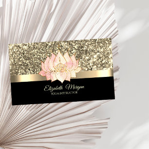 Elegant Gold, Lotus Blume Yoga Instructor Visitenkarte
