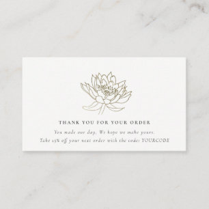 ELEGANT GOLD LOTUS FLORA LOGO SHOPPPING DANKEN VISITENKARTE