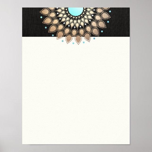 Elegant Gold Lotus Mandala Poster (Vorne)