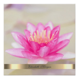 Elegant Gold Lotus, Yoga Poster