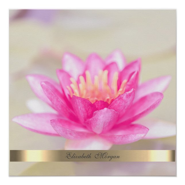 Elegant Gold, Lotus, Yoga Poster (Vorderseite)