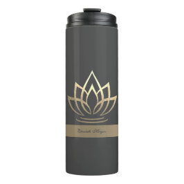 Elegant Gold Lotus, Yoga Thermosbecher