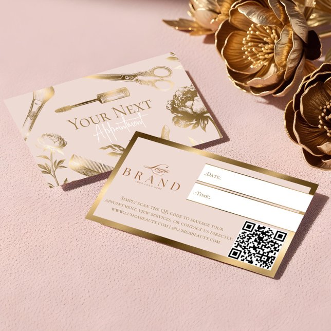 Elegant Gold Luxury Beauty Salon Business  Terminkarte (Elegant Gold Luxury Beauty Salon Business Appointment Card)