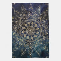 Elegant Gold Mandala Blue Galaxy
