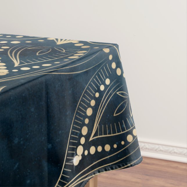 Elegant Gold Mandala Blue Galaxy Tischdecke (Beispiel)