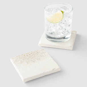 Elegant Gold Mandala Confetti Design Steinuntersetzer