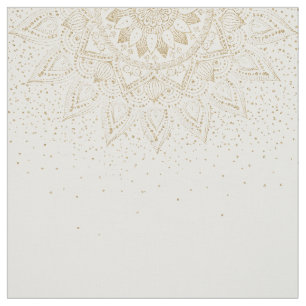Elegant Gold Mandala Confetti Design Stoff