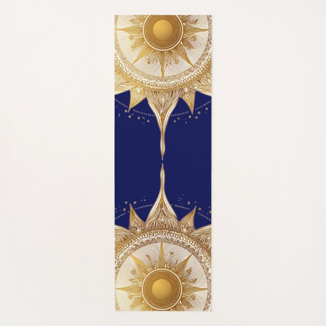 Elegant Gold Mandala Sun Yogamatte (Vorderseite)