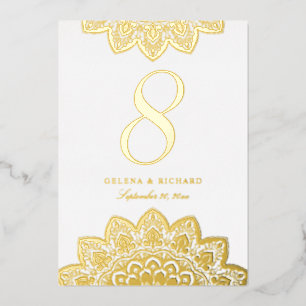 Elegant Gold Mandala Wedding Tischnummer
