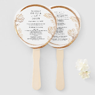 Elegant Gold Marble Blumen Grüne Hand Fan Fächer
