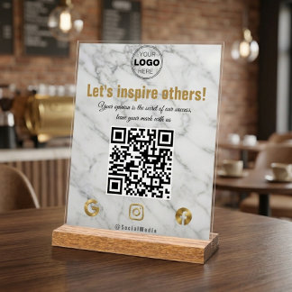 Elegant Gold Marble Modern Business QR Code Acrylschild