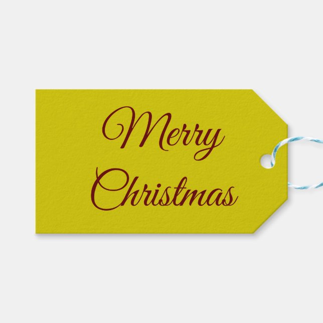 Elegant Gold & Maroon Geschenkanhänger (Vorderseite (Horizontal))