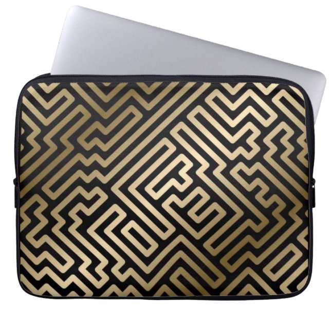 Elegant Gold Maze Geometric Luxury Design Laptopschutzhülle (Vorderseite)
