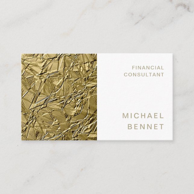 Elegant Gold Metallic Finance Consultant Visitenkarte (Vorderseite)