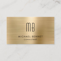 Elegant Gold Metallic Monogram Consultant