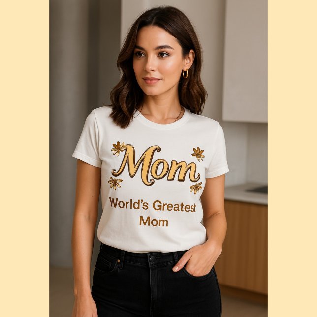 Elegant Gold Mom Floral - Mother's Day & Everyday  Tri-Blend Shirt (Von Creator hochgeladen)