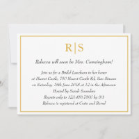 Elegant Gold Monogram Bridal Luncheon
