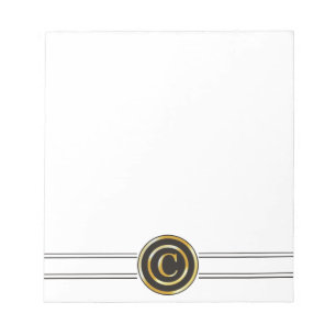 Elegant Gold Monogram C Notizblock