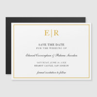 Elegant Gold Monogram Formal Wedding Save the Date