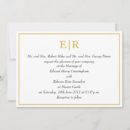 Elegant Gold Monogram Royal Wedding Einladung