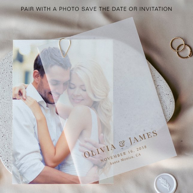 Elegant Gold Monogram Wedding Overlay (Elevate your save the dates and wedding invitations with the timeless beauty of vellum overlays)