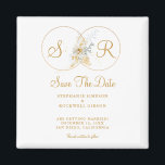 Elegant Gold Monogram Wedding Save the Date Magnet<br><div class="desc">Elegante Gold Monogram Brauername Hochzeit speichern Sie das Date Magnet. Teilen Sie Ihre besonderen Momente stilvoll mit Ihrer Familie und Ihren Freunden. Einfach mit Ihren individuellen Save the Date Informationen anpassen. Bestelle noch heute!</div>