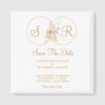 Elegant Gold Monogram Wedding Save the Date Magnet<br><div class="desc">Elegante Gold Monogram Brauername Hochzeit speichern Sie das Date Magnet. Teilen Sie Ihre besonderen Momente stilvoll mit Ihrer Familie und Ihren Freunden. Einfach mit Ihren individuellen Save the Date Informationen anpassen. Bestelle noch heute!</div>