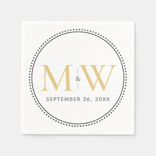 Elegant Gold Monogram Wedding Serviette