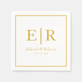 Elegant Gold Monogram Wedding Serviette