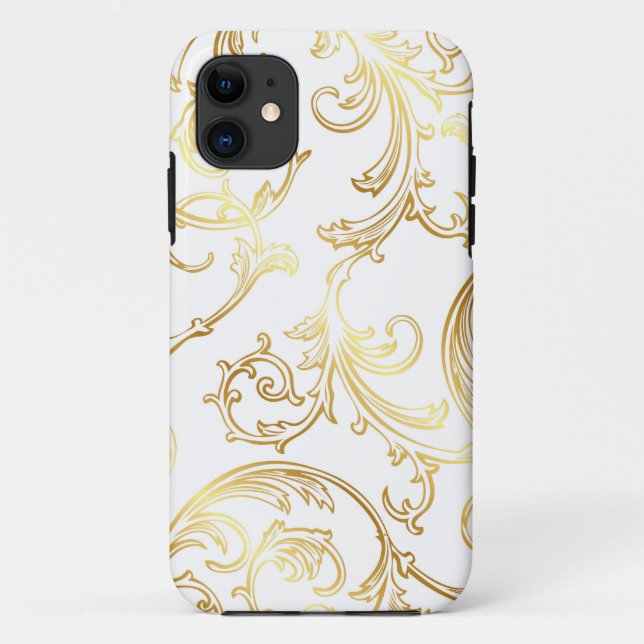 Elegant Gold Muster iPhone Case (Rückseite)