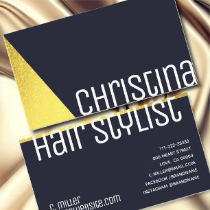 Elegant Gold Navy Royal Blue Triangle Modern Visitenkarte