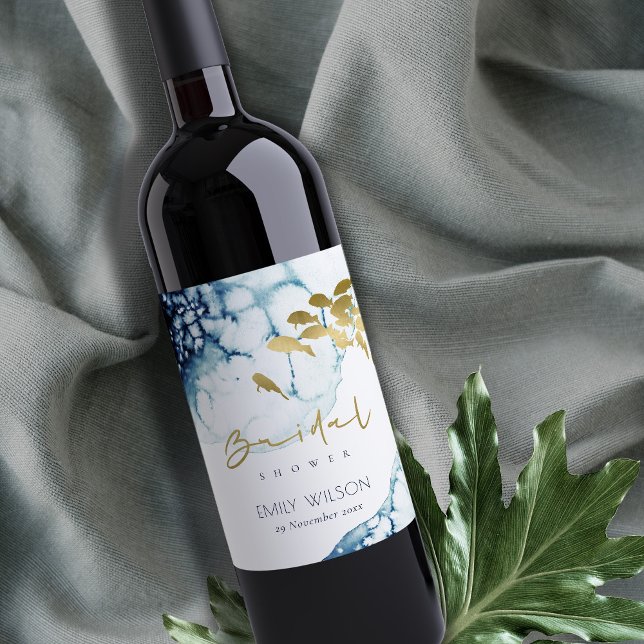 ELEGANT GOLD NAVY UNTERWASSER FISH BRAUTPARTY WEINETIKETT (Von Creator hochgeladen)