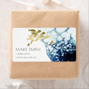 ELEGANT GOLD NAVY UNTERWASSER-MEERESFISCHADRESSE
