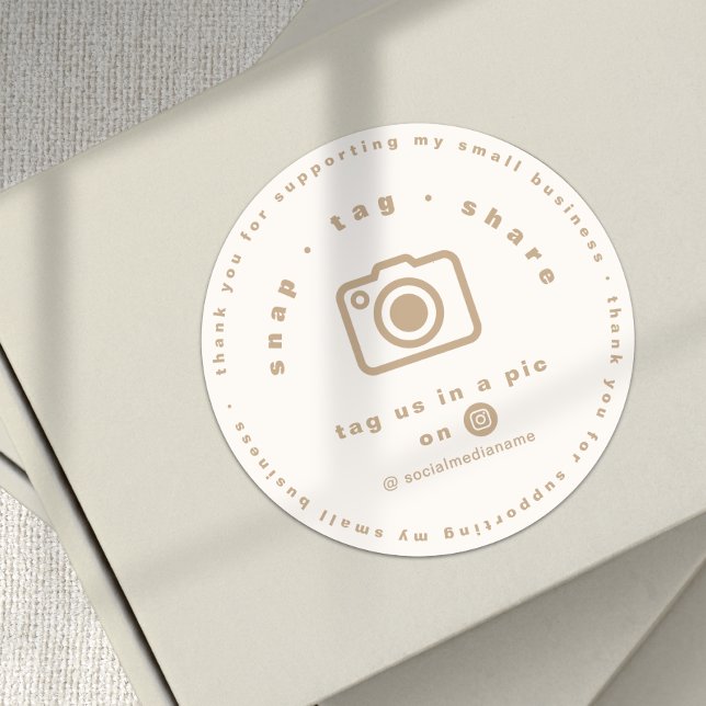 Elegant Gold Neutral Branded Business Thank you  Runder Aufkleber (Elegant Gold Neutral Branded Business Thank you Classic Round Sticker)