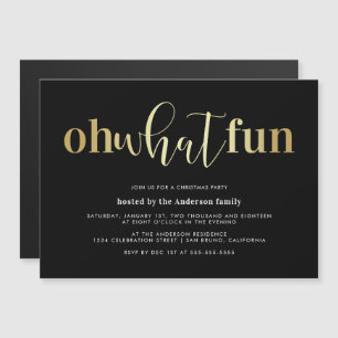 Elegant Gold Oh What Fun Christmas Party lädt ein Magneteinladung