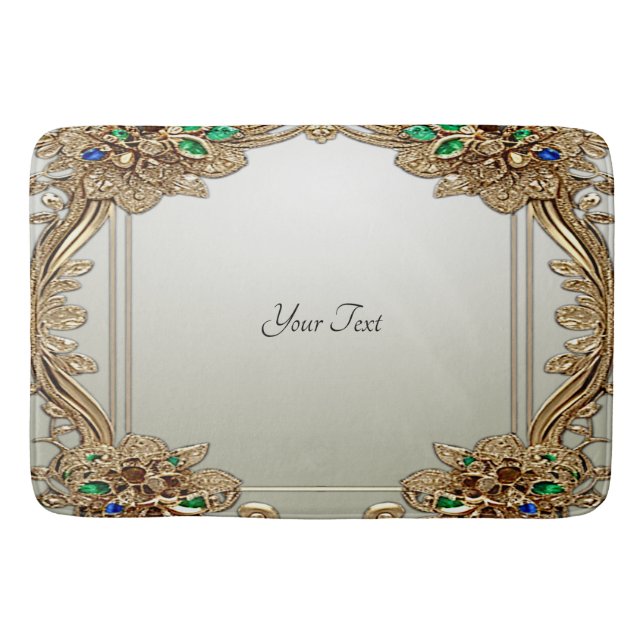 Elegant Gold Ornate Bath Mat Badematte (Vorderseite)