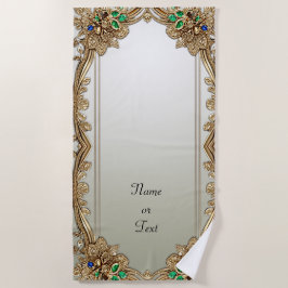 Elegant Gold Ornate Beach Towel Strandtuch