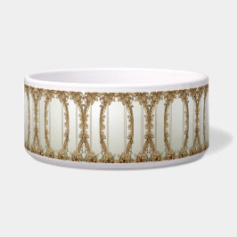Elegant Gold Ornate Ceramic Pet Bowl Napf