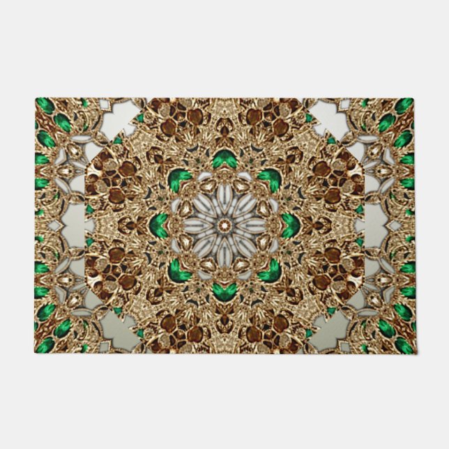 Elegant Gold Ornate Doormat Fußmatte (Vorderseite)