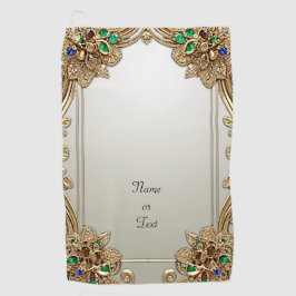 Elegant Gold Ornate Golf Towel Golfhandtuch