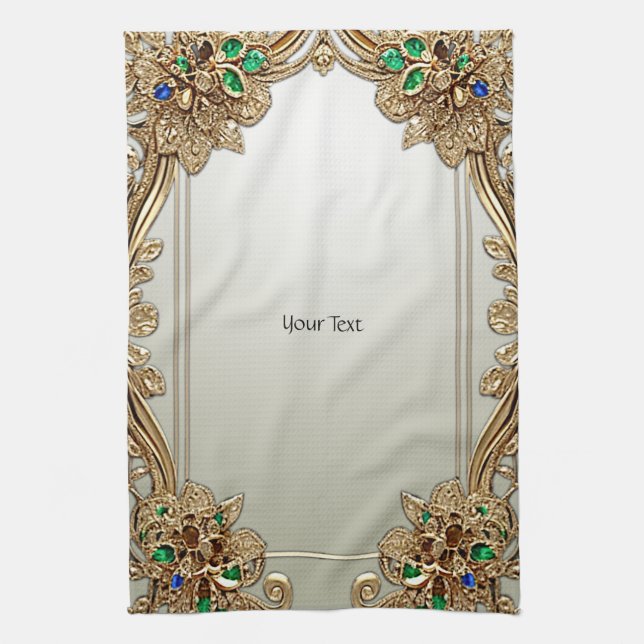 Elegant Gold Ornate Kitchen Towels Geschirrtuch (Vertikal)