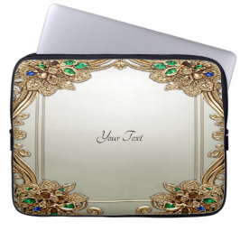 Elegant Gold Ornate Laptop Sleeve