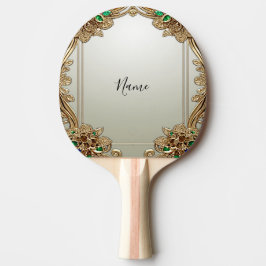 Elegant Gold Ornate Ping Pong Paddle Tischtennis Schläger