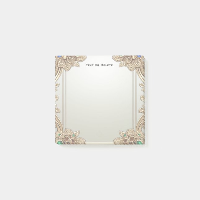 Elegant Gold Ornate Post it Notes Post-it Klebezettel (Vorderseite)